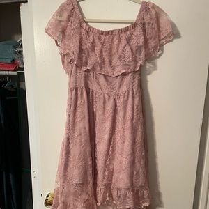 High-low off the shoulder dress